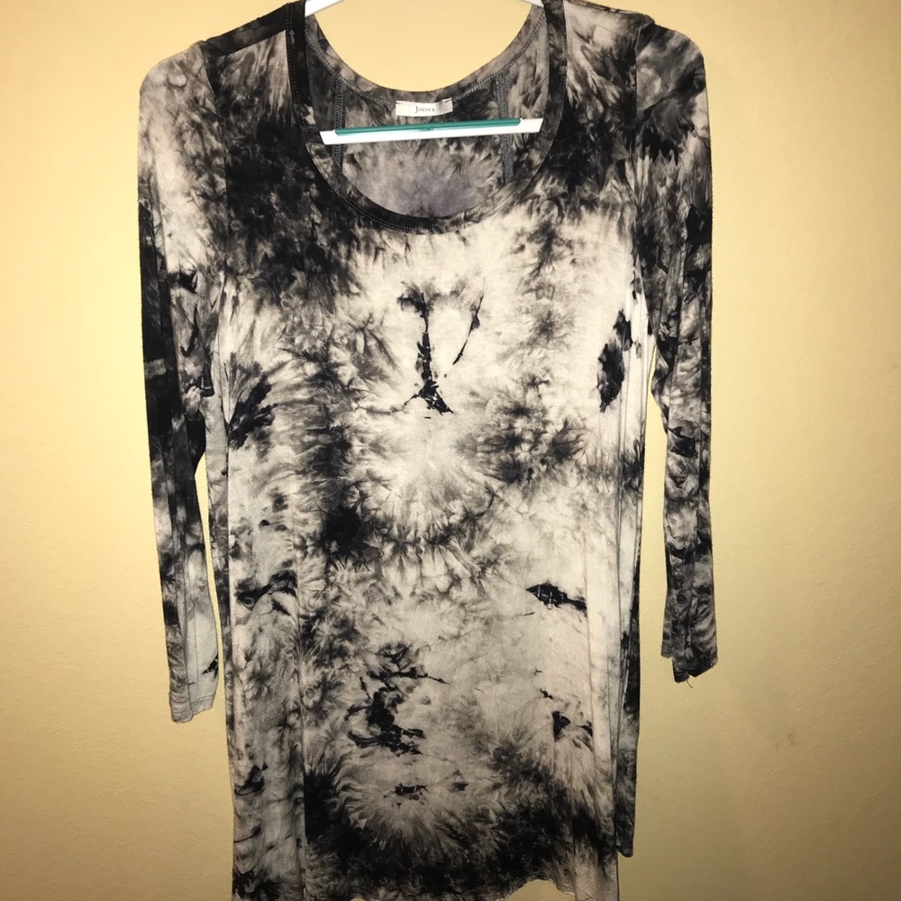 Tie dye long sleeve tunic dress